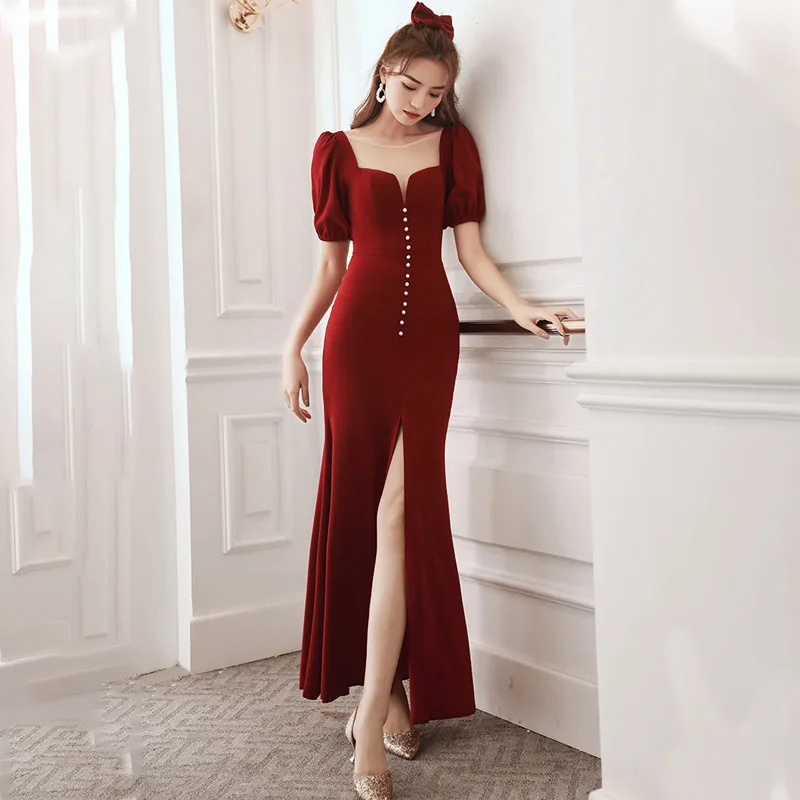 Платья для особых случаев винтажные с круглым вырезом короткие жемчужные