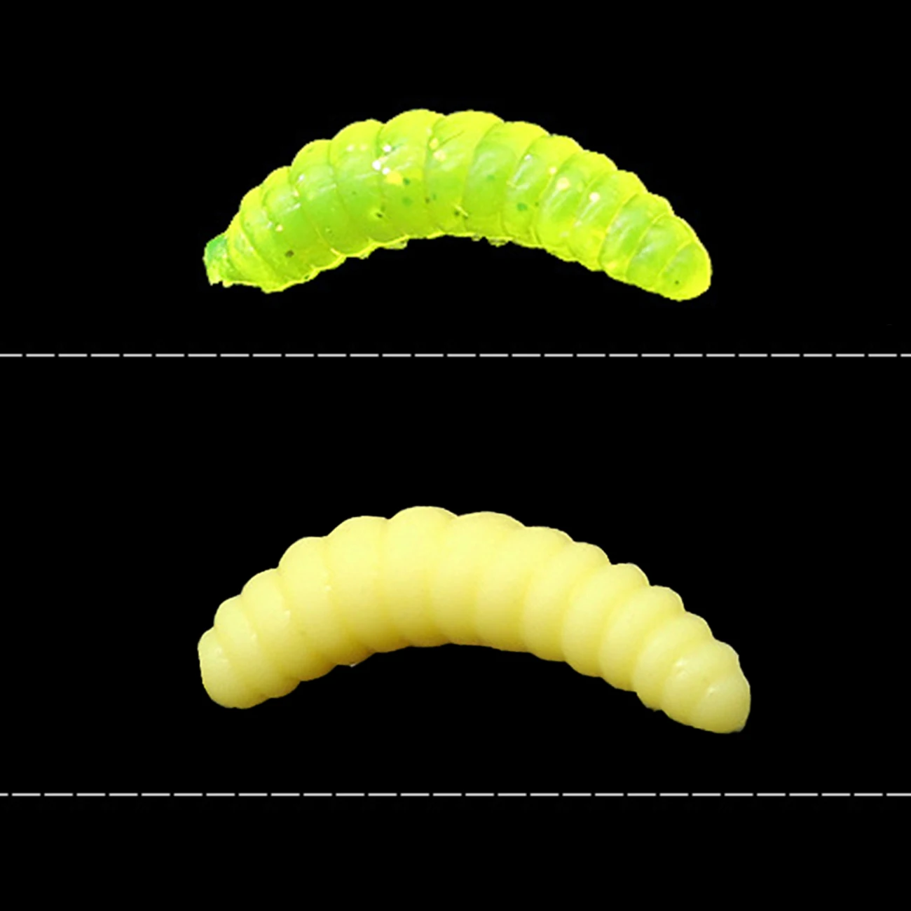 

100PCS Fishing Lure Baits Yellow Lifelike Fishing Lure Bionic Bread Bug Soft Simulation Bait Maggot Grub Worms Fishing Worm