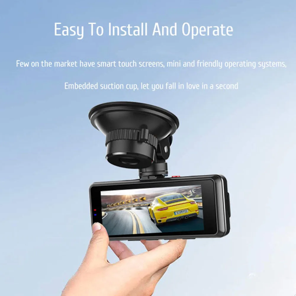 

64G Dash Cam Dual Lens Car Full HD 1080P 3.16" Screen IPS With Backup Rear Camera Registrator Night Vision Video Recorder GPS
