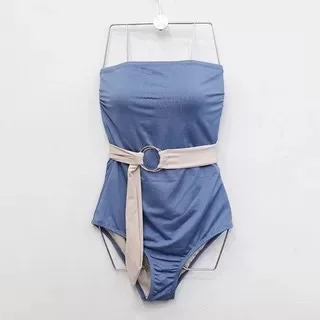 

2021 Solid Color One Piece Swimsuit Women Bandeau Push Up Halter Swimwear Monokini Swimsuit Summer Bodysuit Beach Bathing Suit