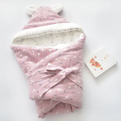 LIGHT PINK MOTOHOOD зимнее детское одеяло s новорожденных пеленать муслин пеленание ребенка обертывание теплое детское Хлопковое одеяло коляска одеяло s - Цвет: LIGHT PINK
