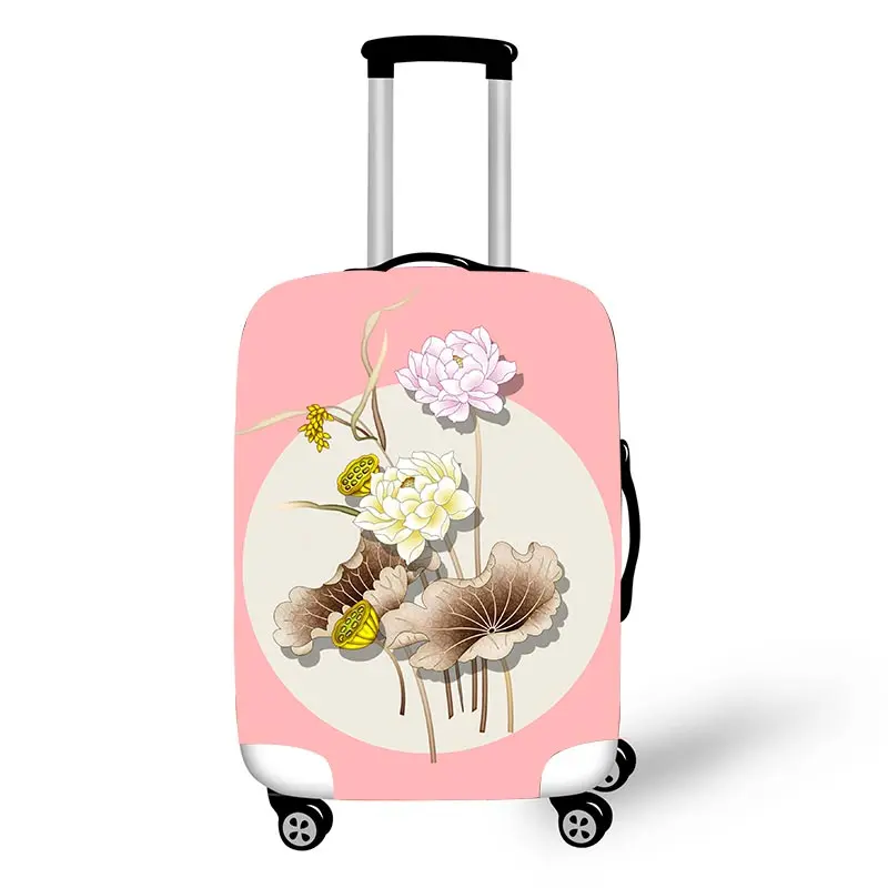 

Pink Lotus Suitcase Protective Cover For Women Girls Travel Bag Cover Elastic Trolly Luggage Cover Dust-proof Travel Accessories