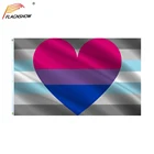 Demiboy бисексуальный Прайд Flag 3x5 футов, демисексуальная Bi флажки в форме сердца, бесплатная доставка
