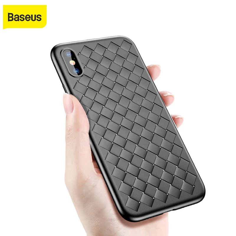 Ультратонкий чехол Baseus для iPhone X 10 телефона чехлы с сеткой Мягкий Роскошный