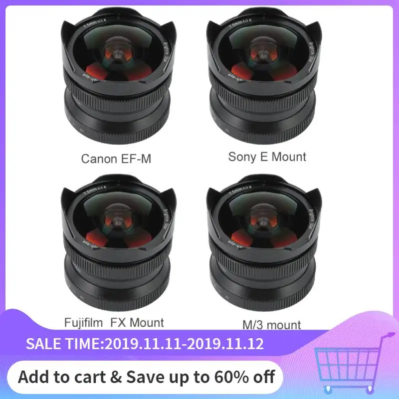 Супер широкоугольный объектив 7 5 мм f2.8 ручной фокусирующий Объектив Fisheye 180 для Sony