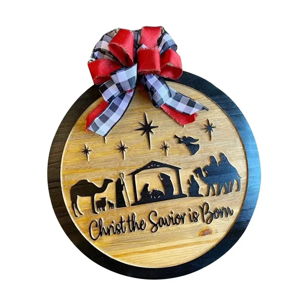 

Wooden Christmas Jesus Decoration Christmas Jesus Theme Door Hanger Jesus Porch Decorations For Home Office Party Decor