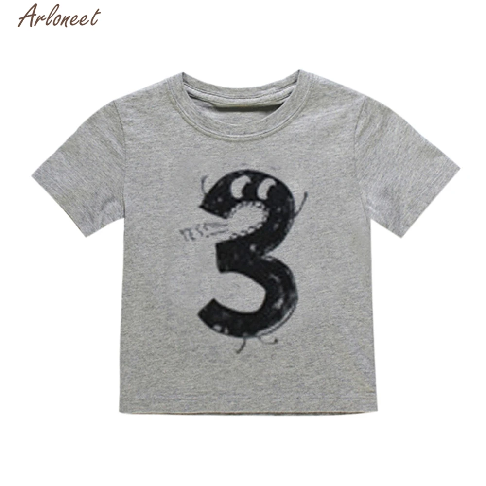 Одежда ARLONEET Детская футболка с принтом цифр для девочек и мальчиков топы