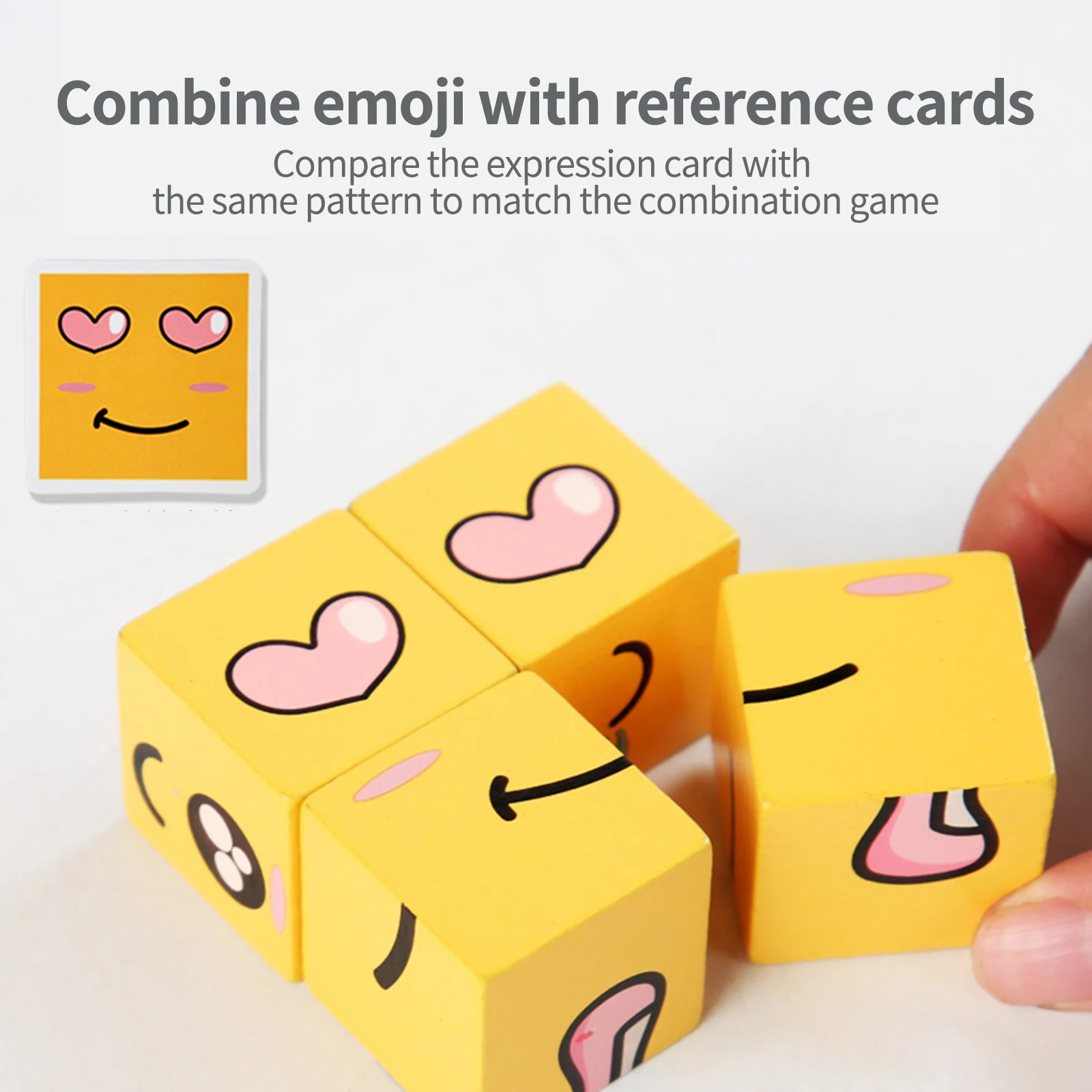 

Montessori Educational Wooden Face Change Toys Kids Facing Building Block Game Early Learning Logical Match Puzzle Toy For Child