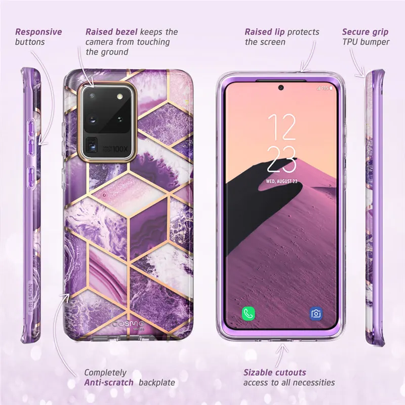 i blason cosmo for samsung galaxy s20 ultra 5g case full body glitter marble bumper cover case without built in screen protector free global shipping