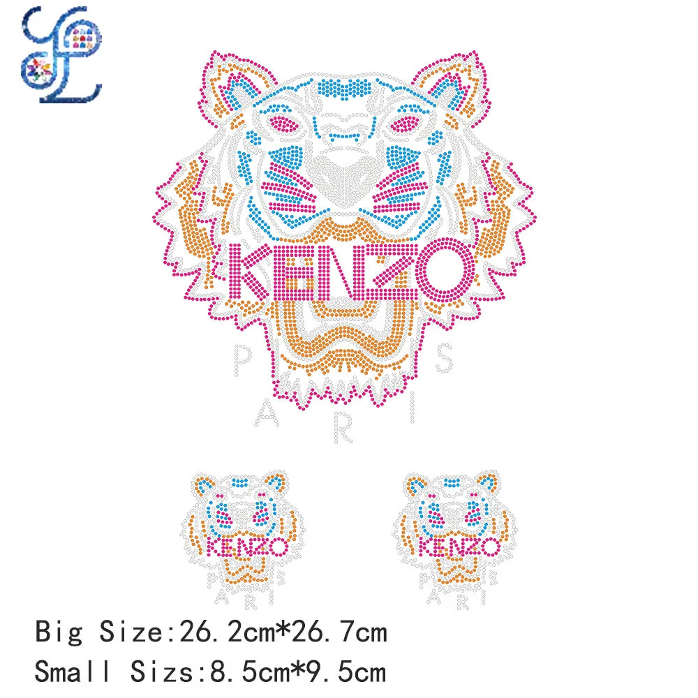 

YL для переноса утюгом супер яркие стразы s, с рисунком тигра, тепловой наклейки DMC Патч Горячая фиксация стразы бриллиантами аппликация для одежды