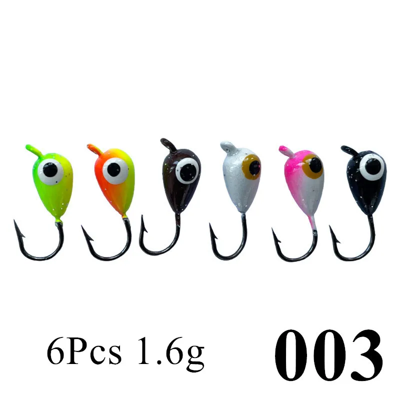 6Pcs/Bag or 30Pcs/Box Winter Ice Fishing Lure 1.2g~1.9g Mini Metal Lead Head Hook Bait Jigging Barbed | Спорт и развлечения