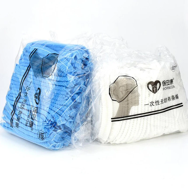 Одноразовые нетканые шапки-полоски для гостиничного цеха пылезащитные колпачки