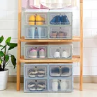 Новый прозрачный пластиковый бокс для обуви, дизайнерский флип-бокс для хранения обуви, инструмент для домашнего хранения SCI88