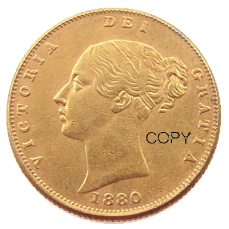 

Великобритания 1880-PS, золотая монета Queen Victoria Young Head, очень редкая копия