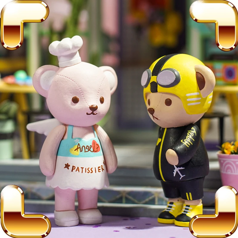 Новогодний подарок счастливая фотография мишка тедди серия фигурки игрушки