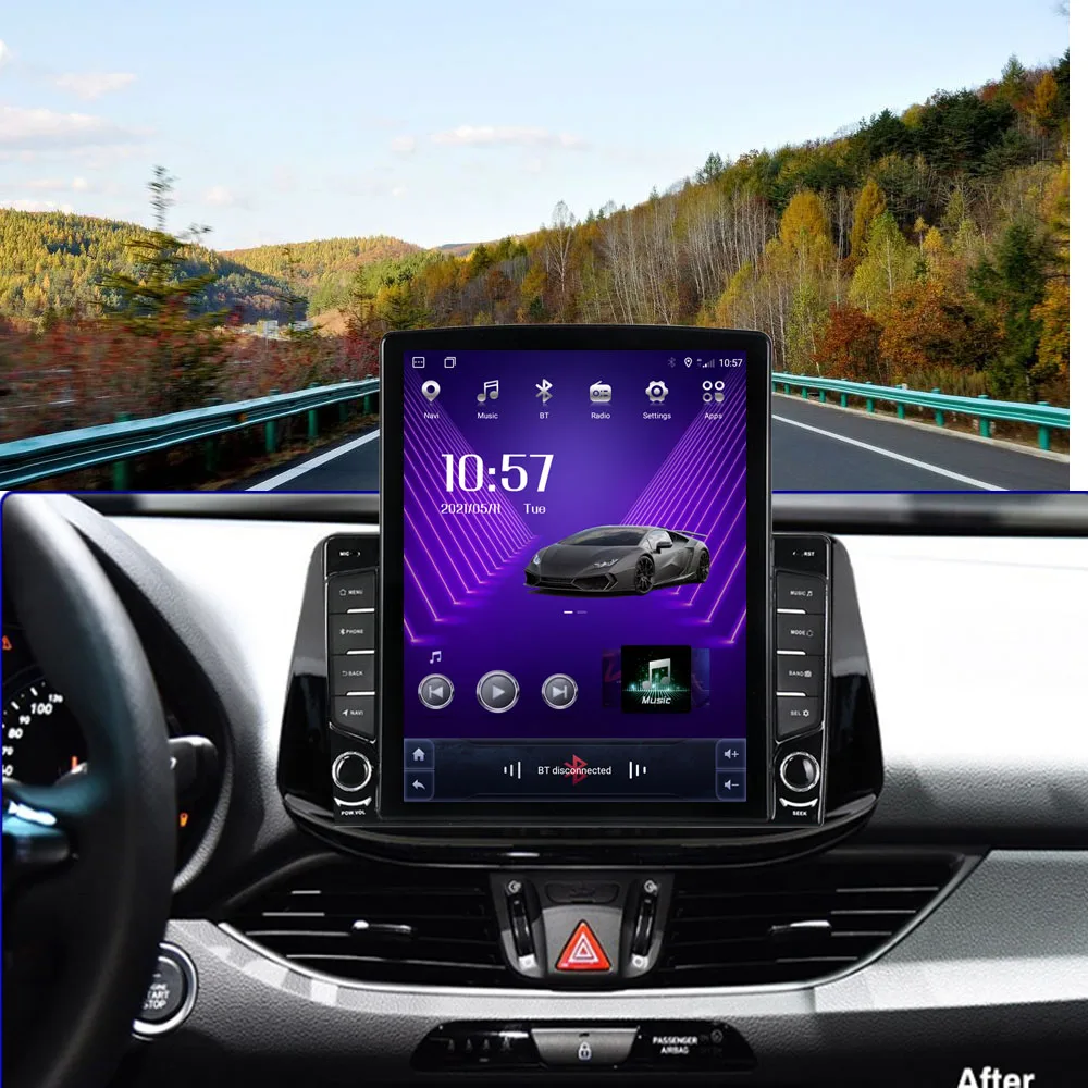 Runningnav для Hyundai I30 2017 2018 Tesla Тип Android автомобильное радио мультимедийный видеоплеер