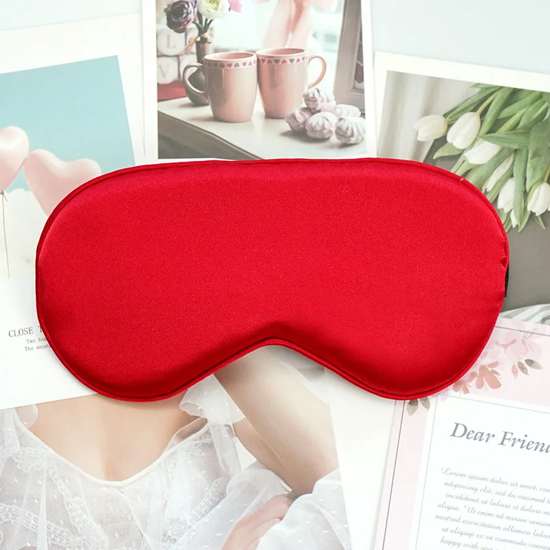 Red Чистый шелк Двусторонняя затеняющая маска для век, маска для сна, повязка на глаза, повязка на глаза, тени для век, здоровье, сон, экран против света - Цвет: Red