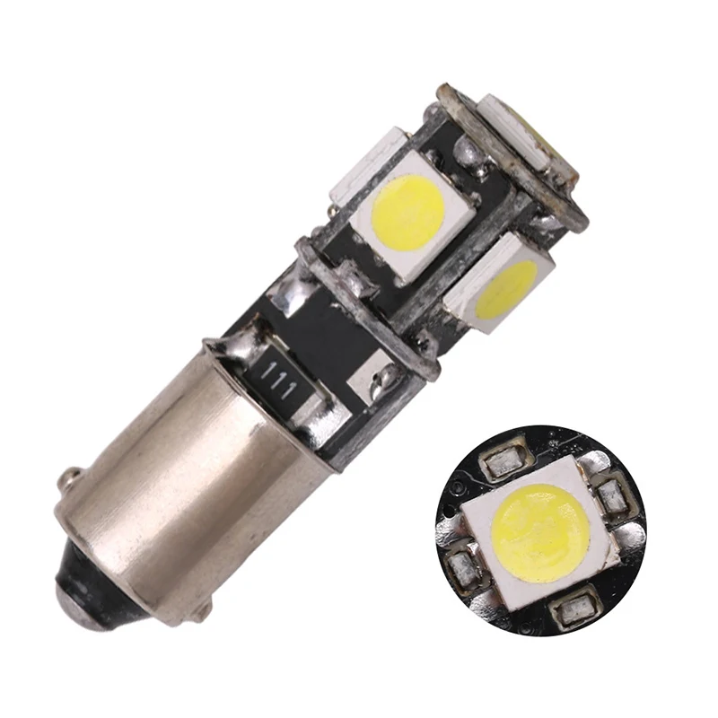 10 шт. BA9S Canbus 5 smd 5050 Led H6W T11 T4W без ошибок для чтения в автомобиле купольная дверная
