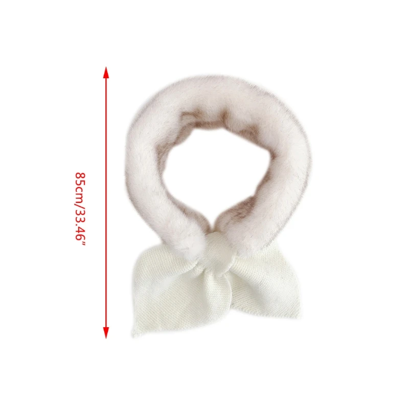 

Women Fuzzy Plush Knit Cross Collar Scarf Winter Warm Loophole Neckerchief Wrap 649C