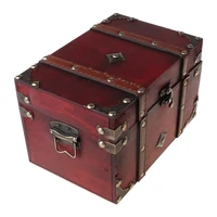 treasure chest vintage wooden storage box antique style jewelry organizer for je