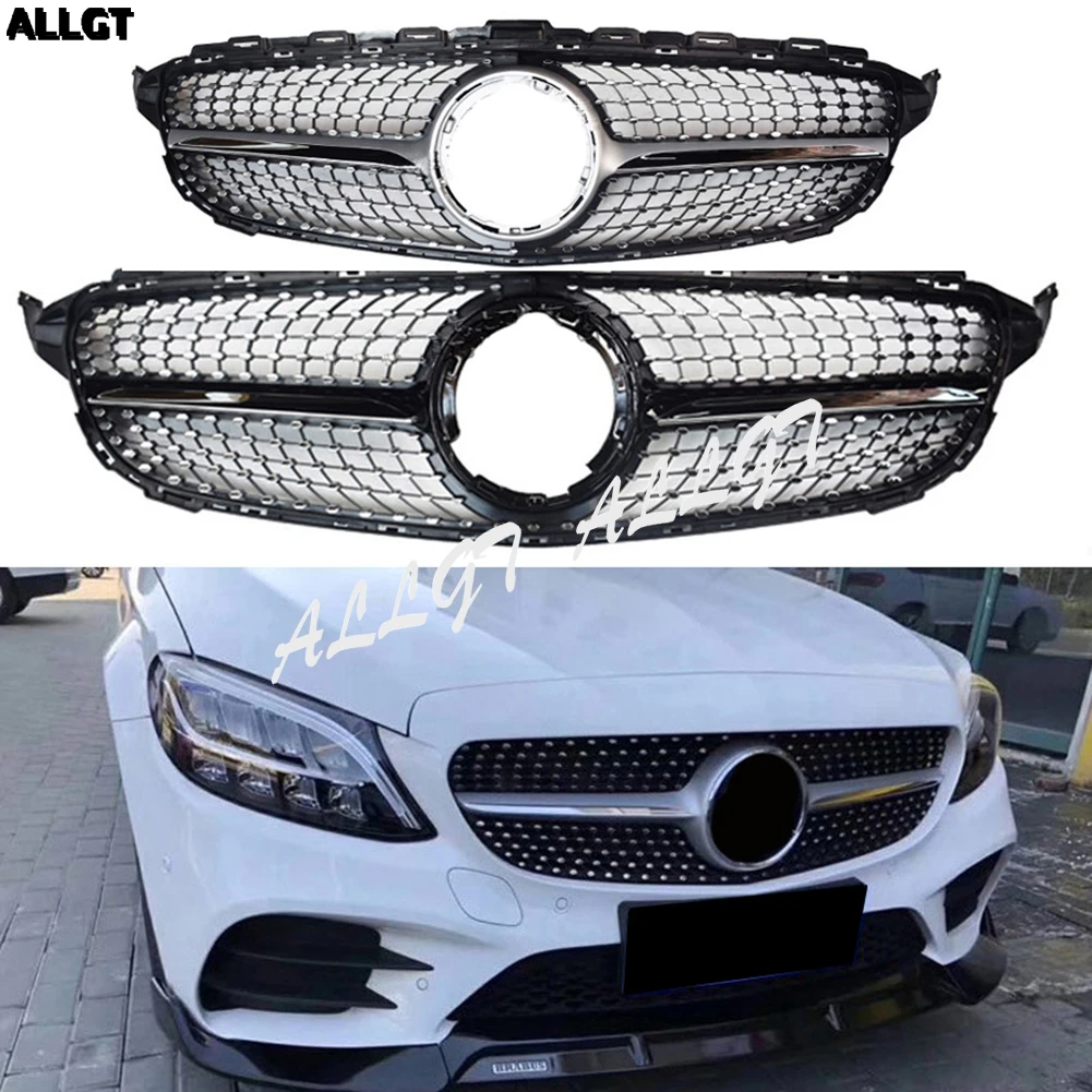 Передняя Центральная решетка бампера для Mercedes Benz W205 C Class C200 C250 C300 C350 2019 2020 2021