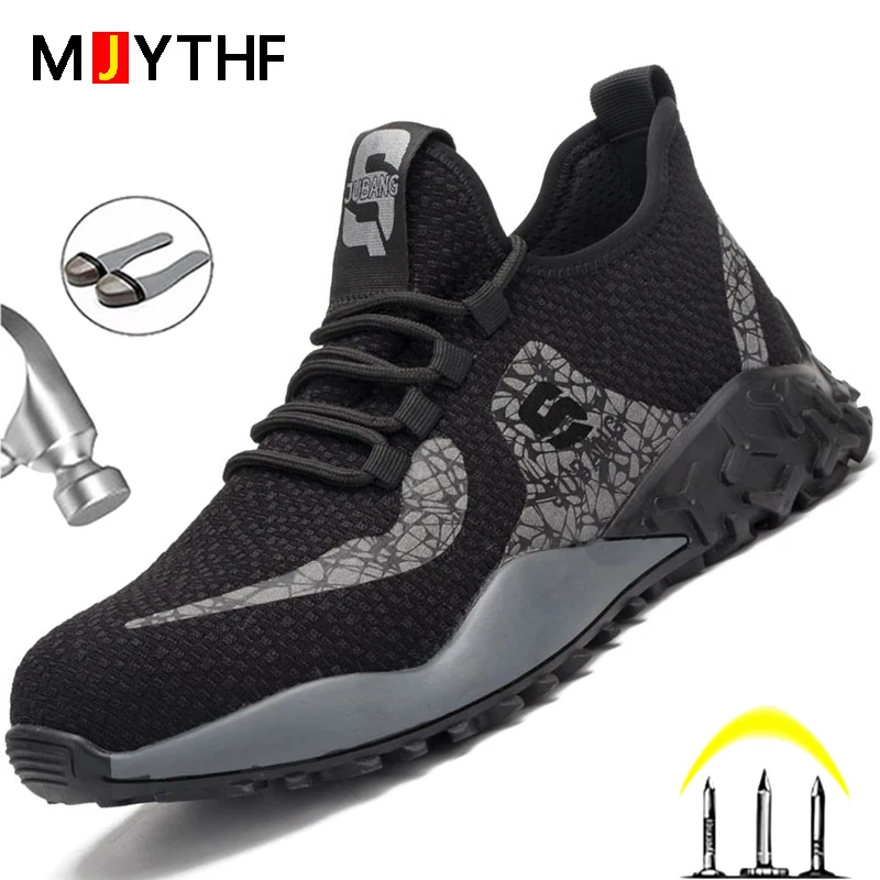 

Fashion Work Shoes Indestructible Sneakers Men Steel Toe Shoes Anti-puncture Sport Safety Shoes Men Boots Reflective Safety Boot