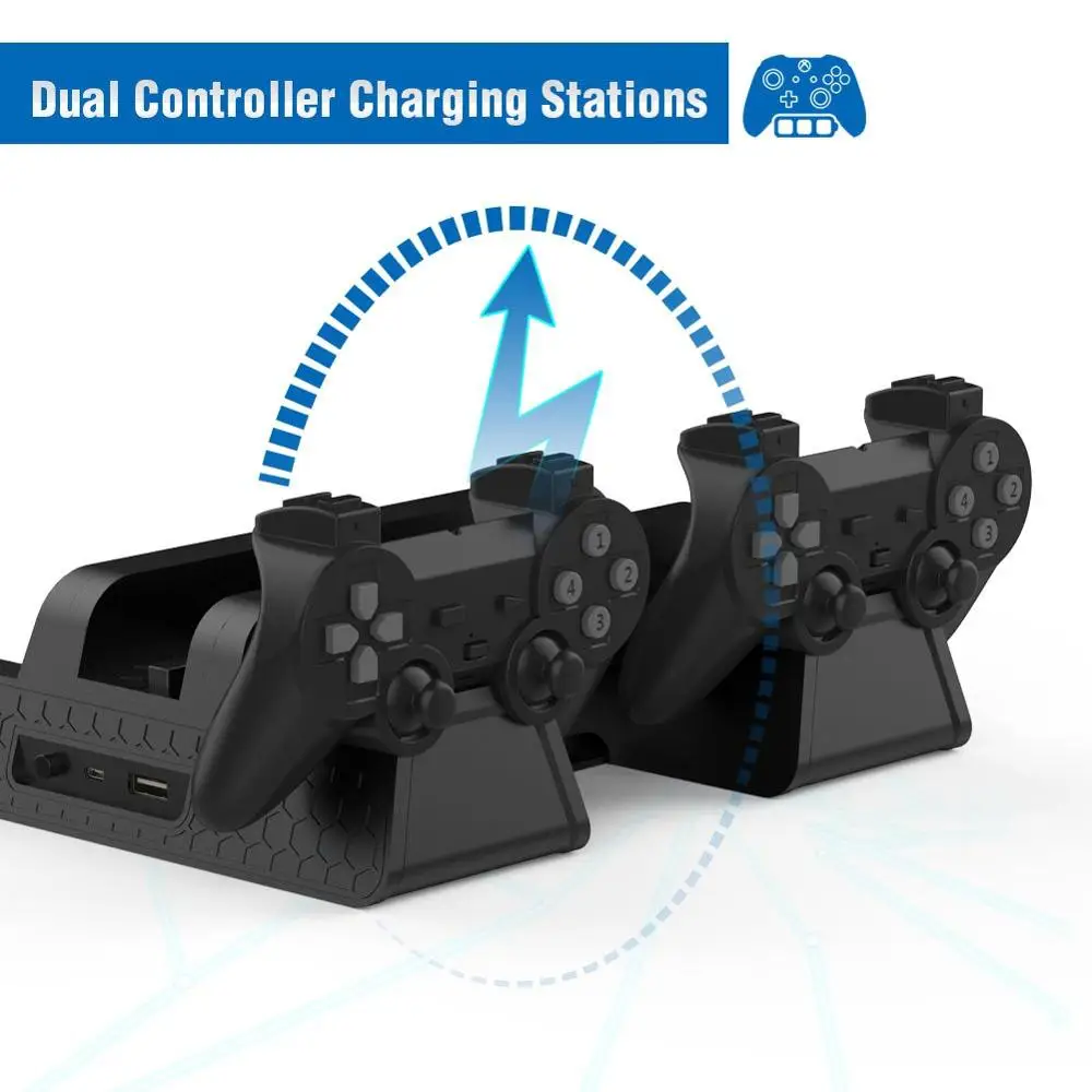fast vertical cooling fan charging stand with 12 game card slots for ps4 slim ps4 pro regular ps4 controller game console free global shipping