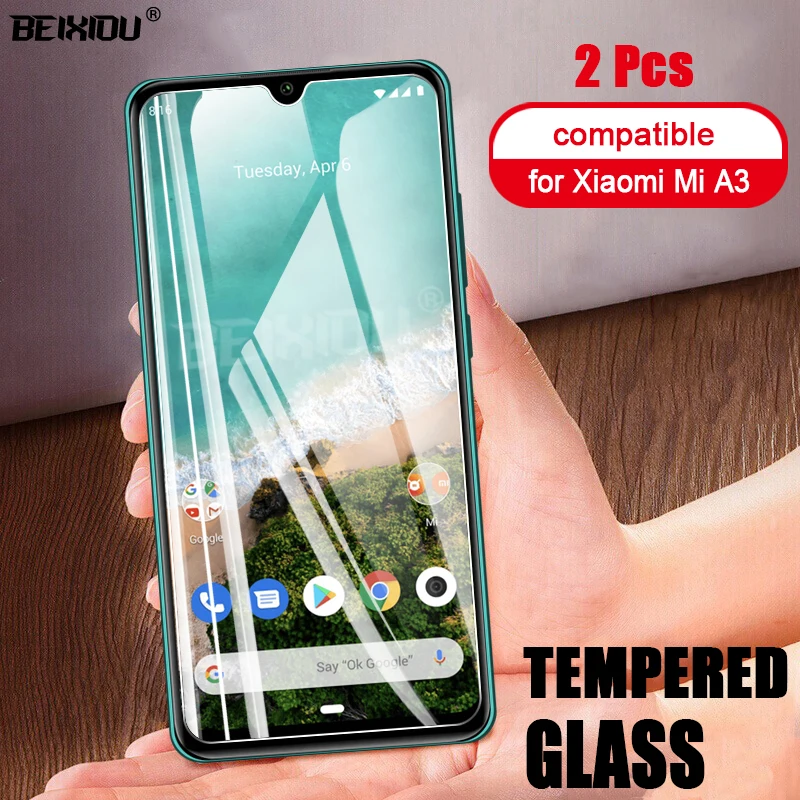 2 шт Полное закаленное стекло для xiaomi mi A3 защита экрана 2.5D 9h защитная пленка |