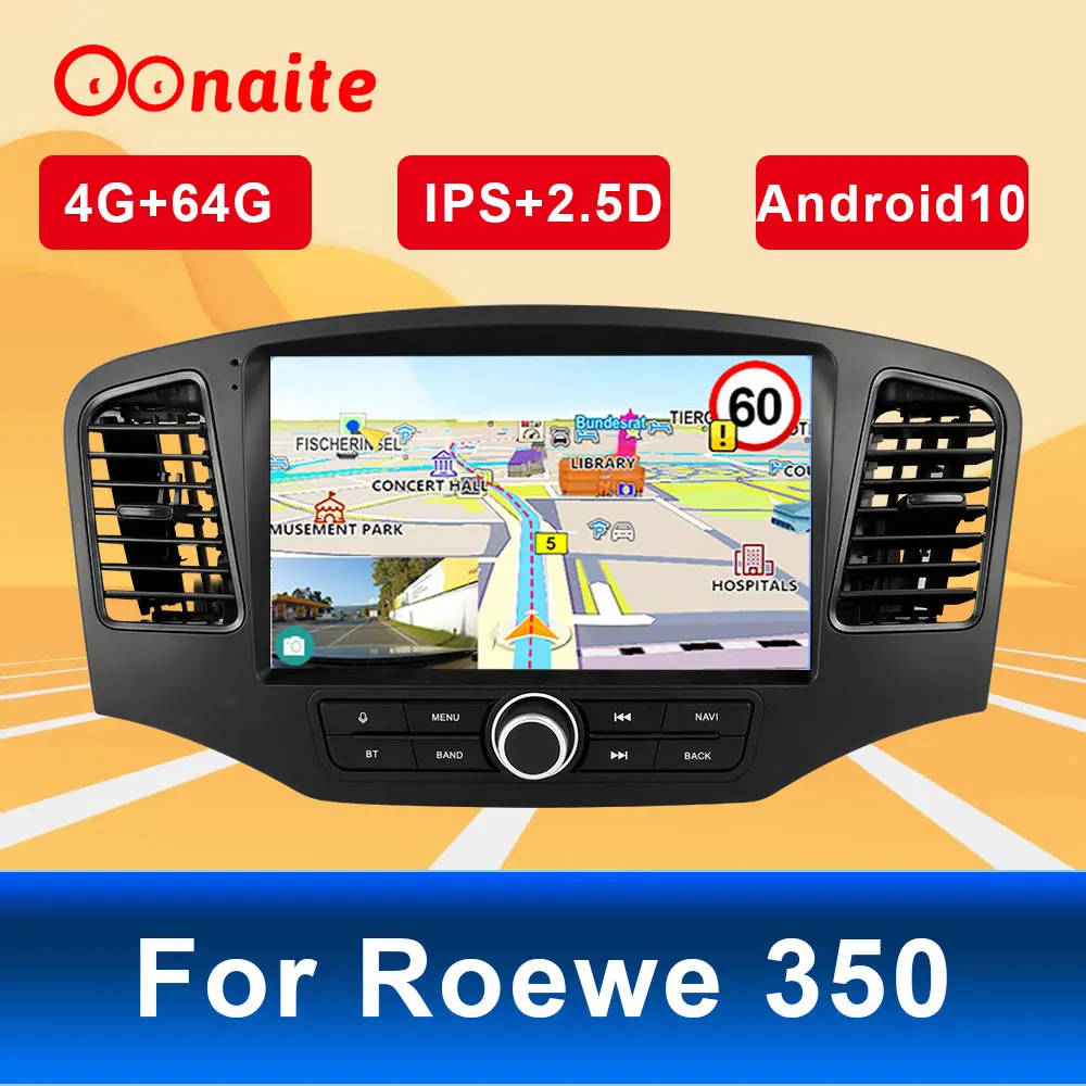 For Roewe 350 Car GPS Navigator Android 10 Latest Map Sat NavCar Navigation FM Radio Truck Audio Video Player MP5