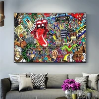 music graffiti art canvas painting abstract animals and figures posters and prints street wall art picture home decor cuadros