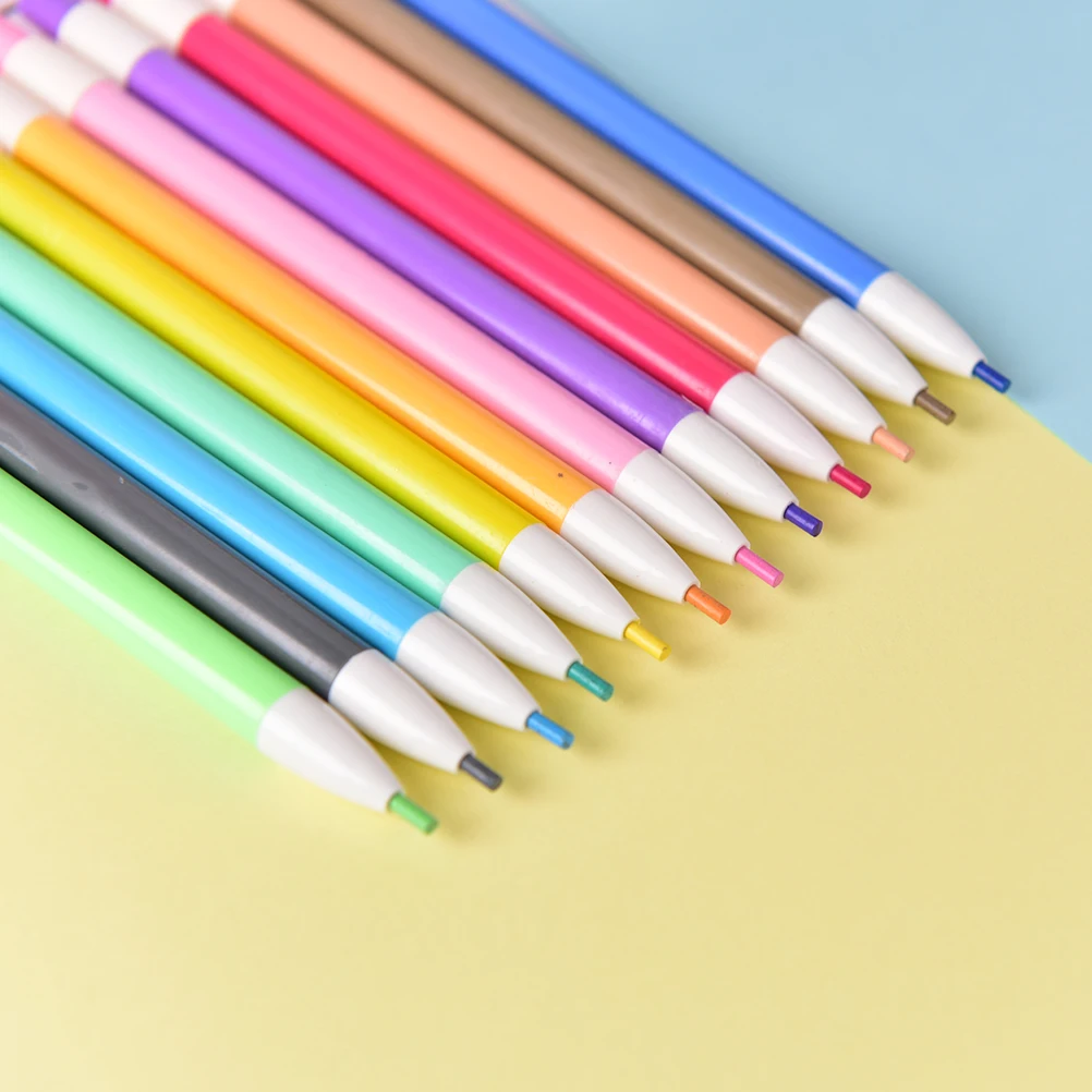 Цветные карандаши для рисования 12 цветов механический карандаш детей милые
