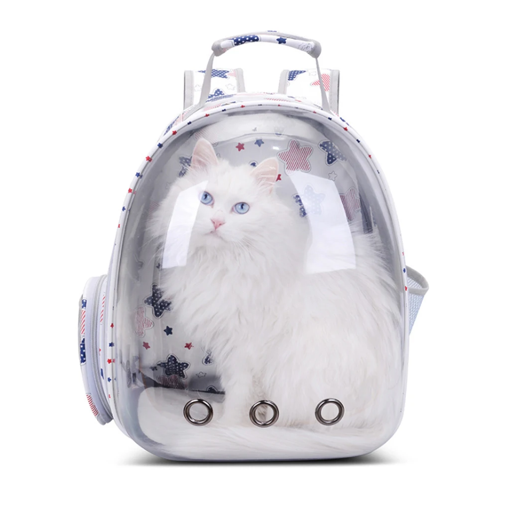С рисунком собачки и котика Pet Carrier Рюкзак прозрачная капсула дышащая обувь для