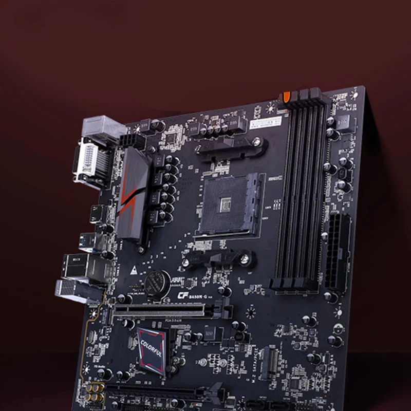 Цветная материнская плата BATTLE-AX B450M-G DELUXE V14 двухканальная DDR4 RAM USB3.0 SATA3.0 6 ГБ/сек.