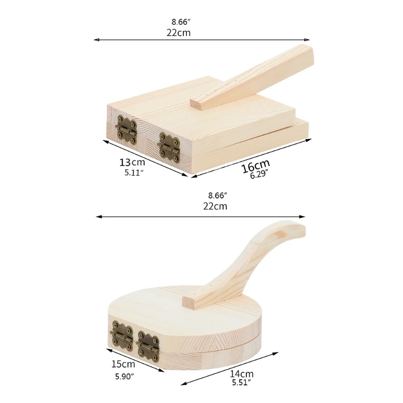 

Wooden Dumpling Presser Wrapper Reusable Dough Pressing Tool Household Baking Pastry Tools Home Kitchen Gadget X7XD