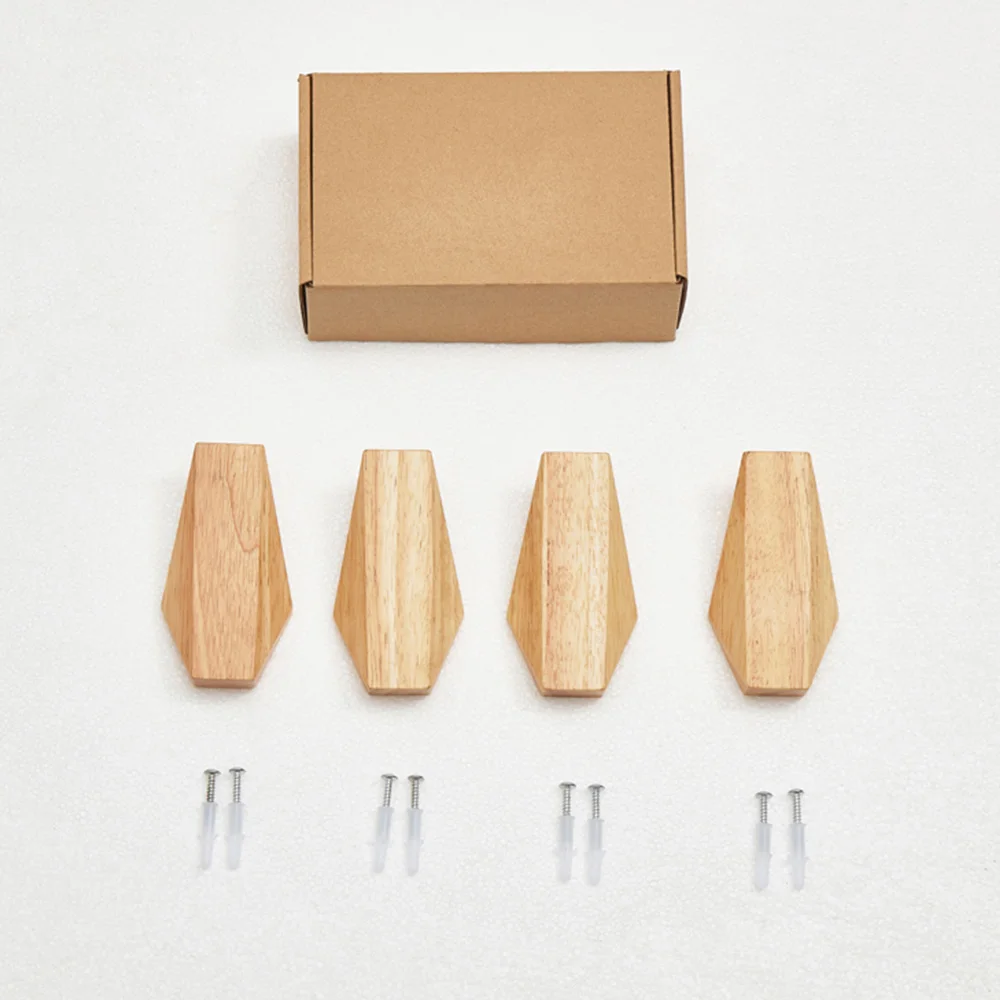 

4 Pcs Solid Wood Wall Coat Hook Simple Home Bedroom Door Back Coat Key Hook Fitting Room Storage Hook Wall Hanging Decorations