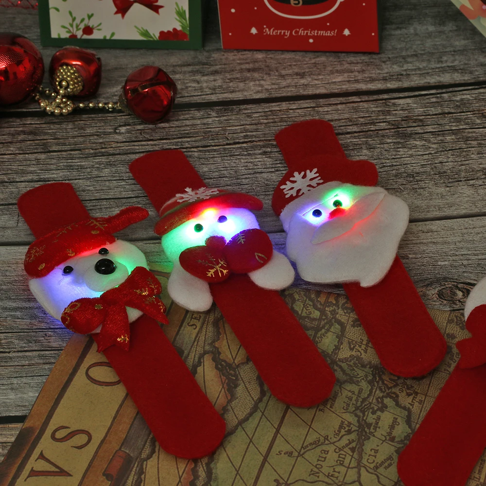 Светящиеся рождественские круглые часы браслет украшение на запястье для