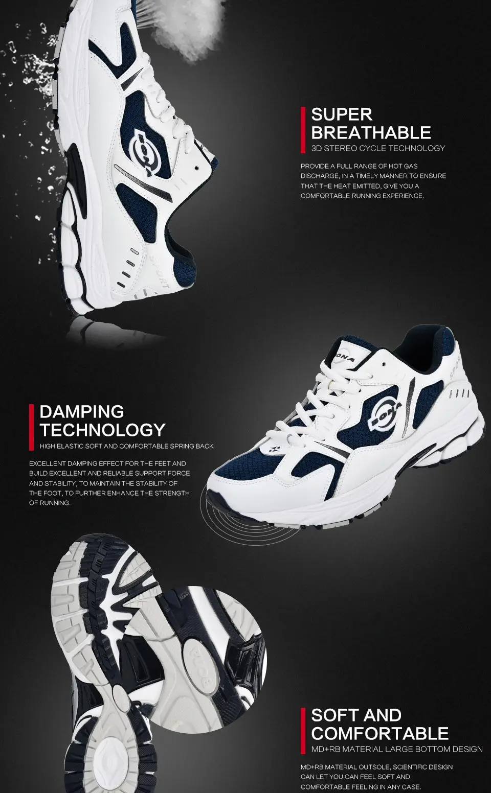 BONA Brand Sneakers Mesh Breathable Men Running Shoes Classical Fashion Outdoor Sport Shoes Male Low Tops Jogging Shoes