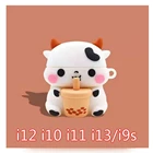 Милый мультяшный чехол i12 для TWS i12 i10 i11 i13 i9s, забавный чехол с коровами для i23 i24 i25 i27 i100 inpods i12, силиконовый чехол для наушников