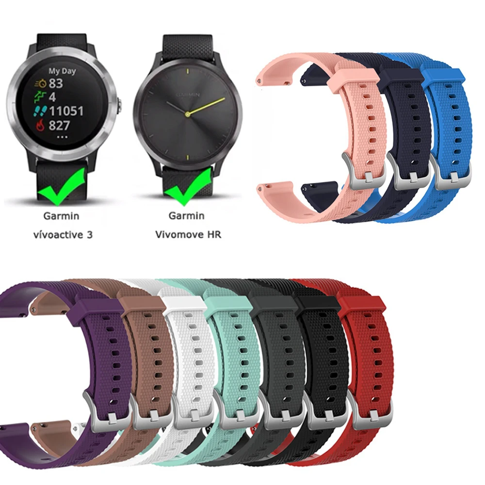 Мягкий силиконовый сменный ремешок для Garmin Vivoactive3 Vivomove HR умный Браслет Vivoactive 3