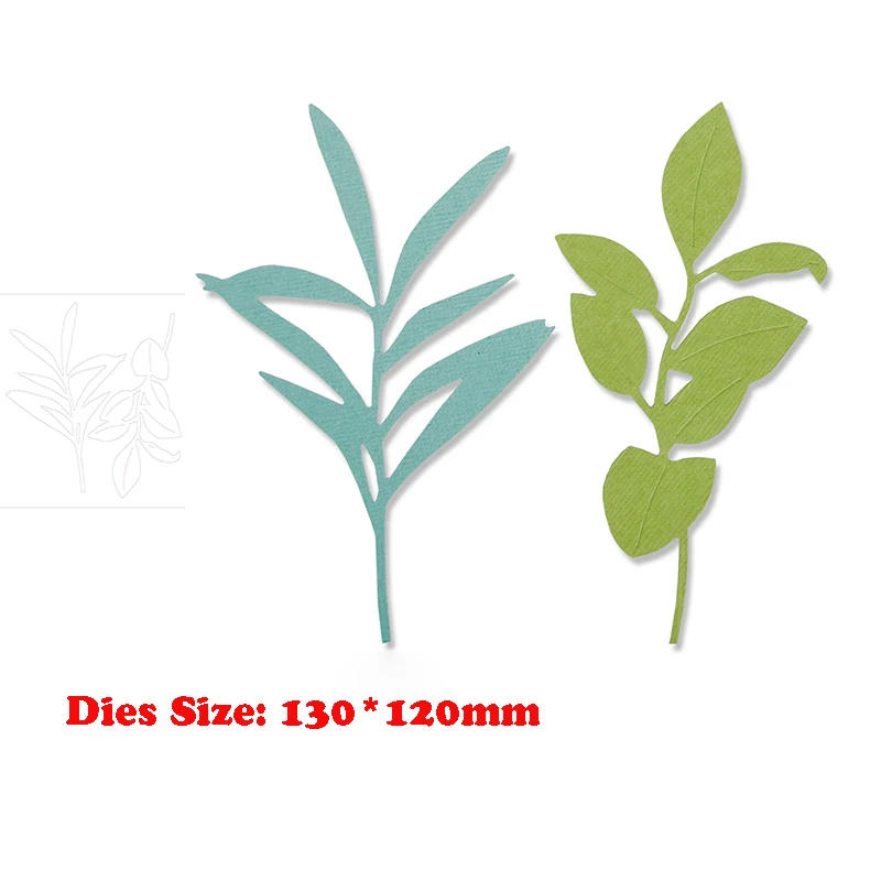 

New Arrival Metal Christmas Large Branch Leaf Stems Plants Cutting Dies For 2021 Scrapbooking Stencils Card Making
