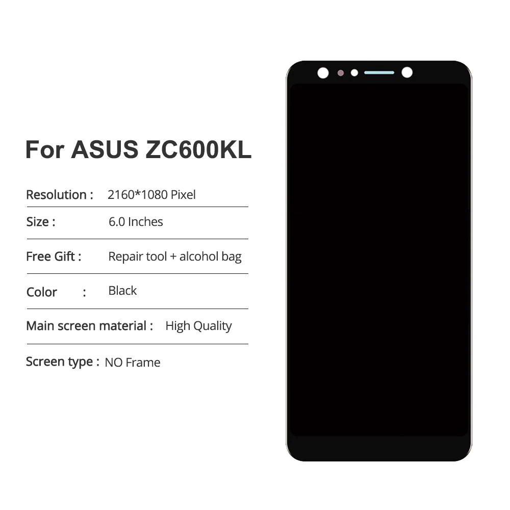 6 0 ''черный дисплей для Asus ZenFone 5 Lite 2018 ZC600KL lcd сенсорный экран Для Zenfone 5Q X017DA S630