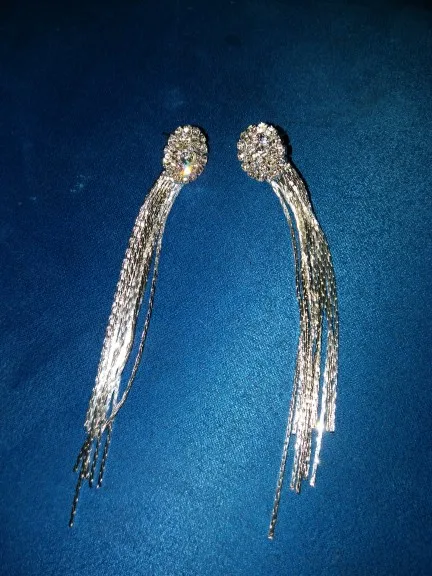 1 пара женские серьги-подвески с серебряным покрытием #269460 | Украшения и