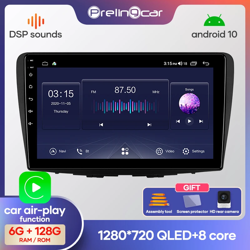 Prelingcar Android 10 0 NO 2 din автомобильное радио DVD мультимедийный видеоплеер GPS навигации