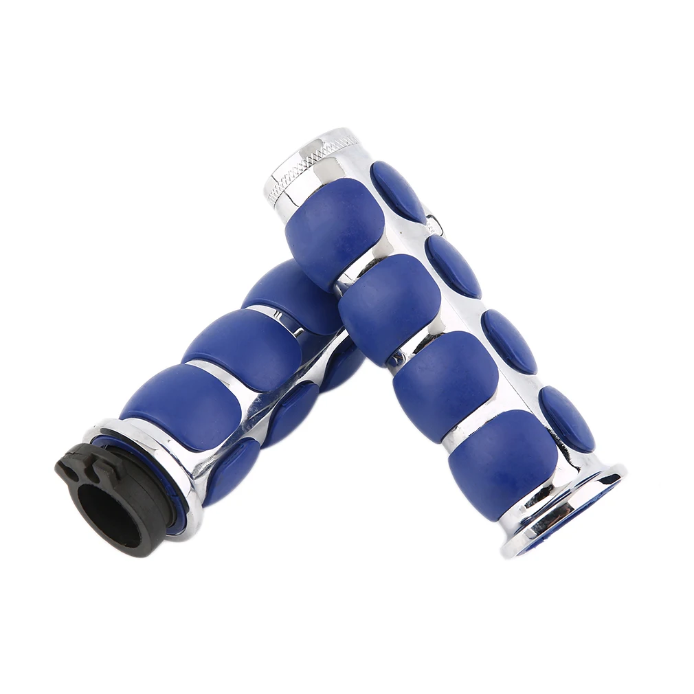

New Style Sports Motorcycle Aluminum Rubber Gel Hand Grips Handle Blue
