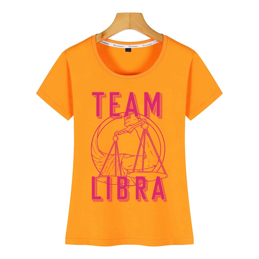Tops T Shirt Women team libra star sign constellation Funny Harajuku Custom Female Tshirt | Женская одежда