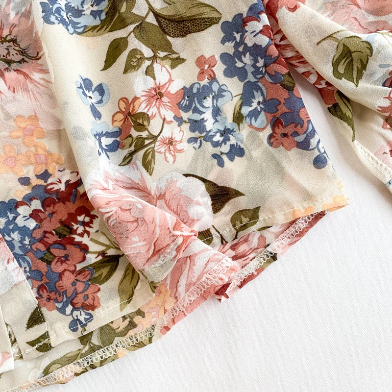 SINGRAIN Высокое качество Женские винтажные блузки с рукавами-фонариками шифоновые