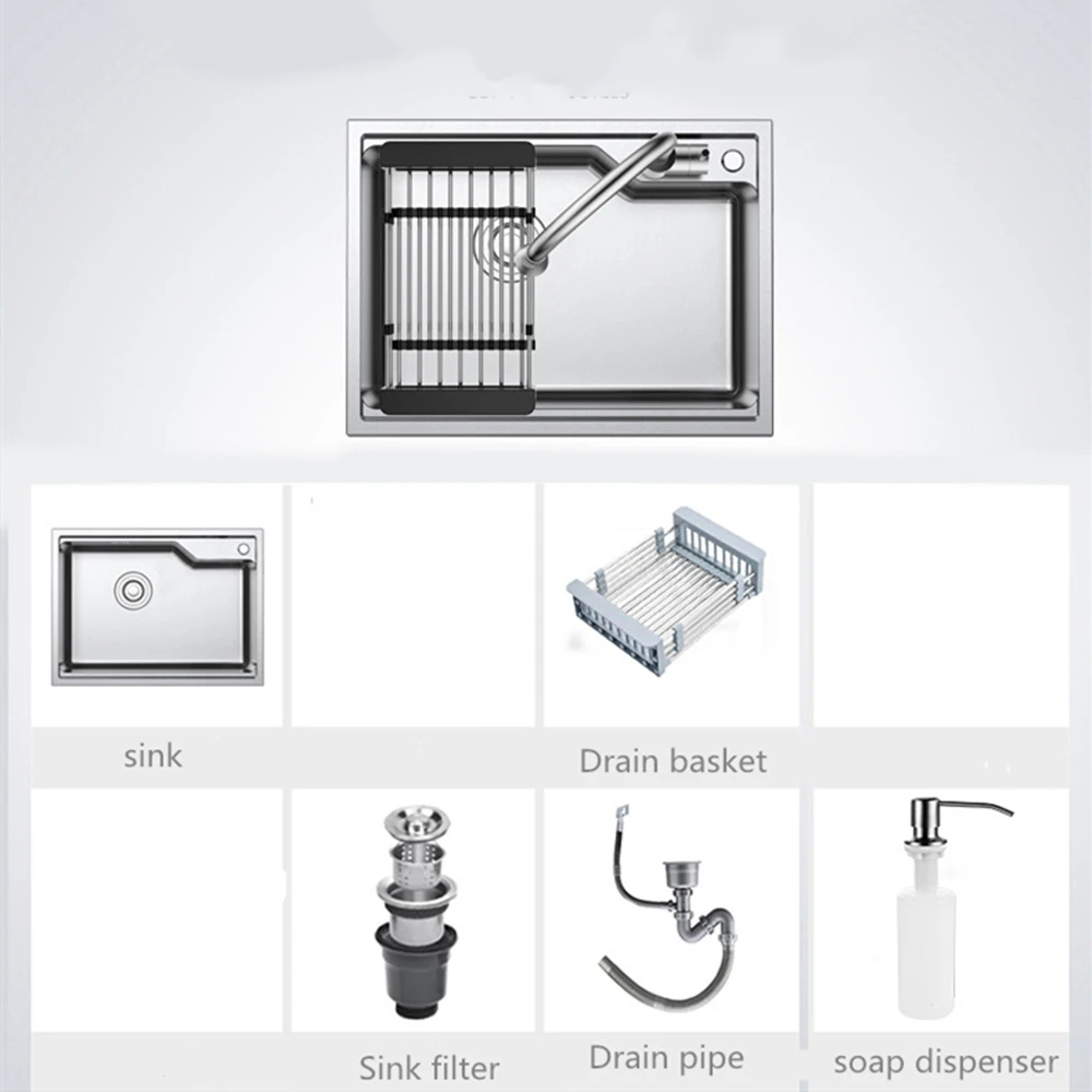 Толщина кухонная раковина из нержавеющей стали над счетчиком щеткой с одной