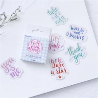 45pcsset colorful mood greeting phrase sticker diary kawaii cute stationery stickers for diy scrapbooking diary school supplies