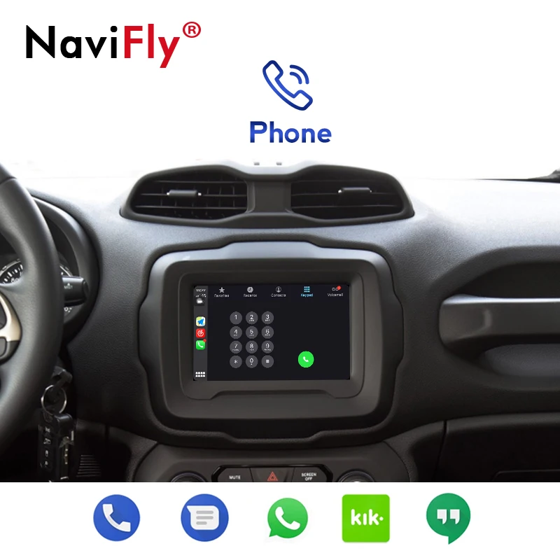 Apple Carplay Box беспроводной для Jeep Renegade 2017-2018 Поддержка оригинального 7 / 8 экрана Mirror