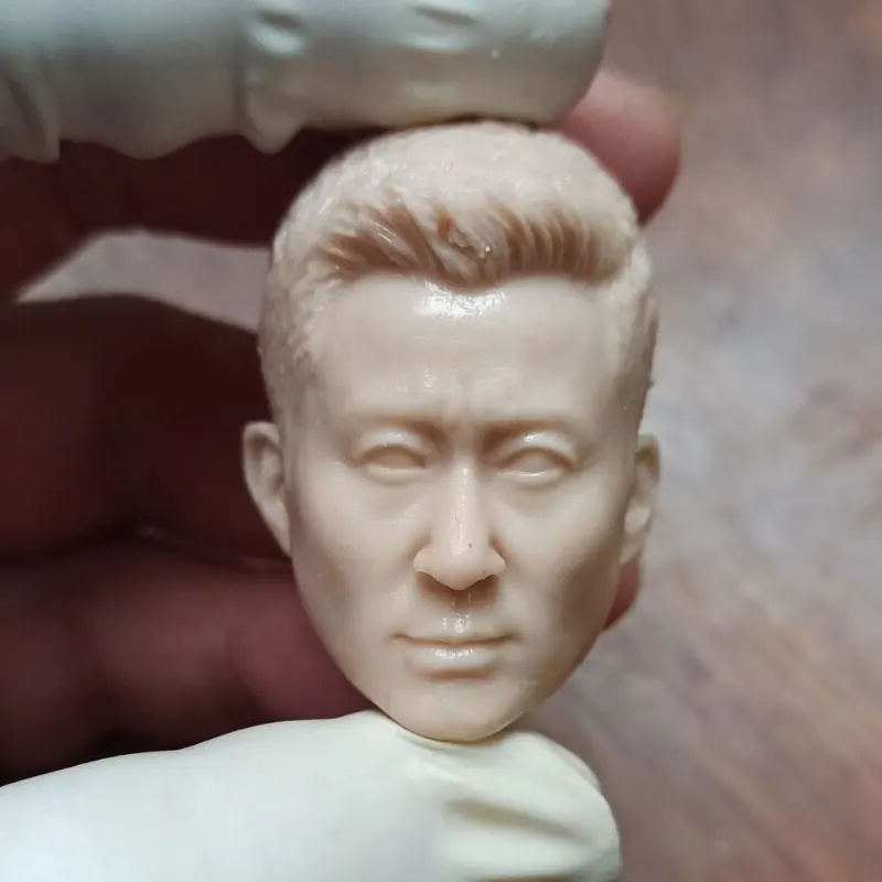 

In Stock 1/6th The Chinese KongFu Movie Superstar Wu Jing Head Sculpture Unpainted For Usual 12inch Doll Action DIY Accessories